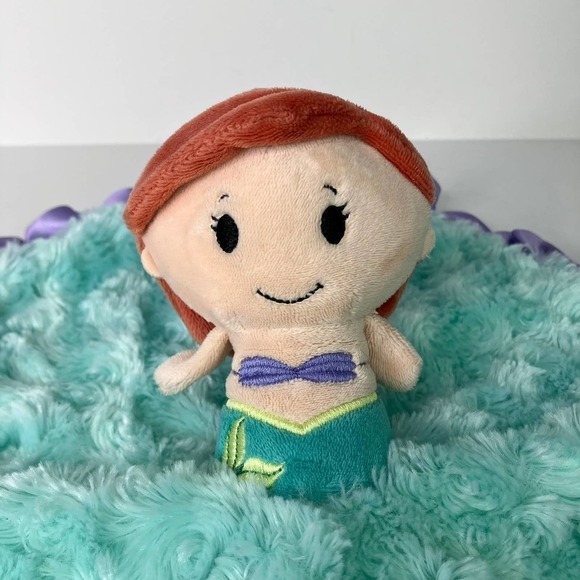 HALLMARK Itty Bittys Ariel Little Mermaid Lovey Satin Trim Baby Security Blanket - Picture 6 of 16